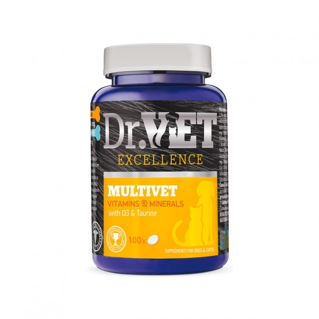 Multivet – хранителна добавка за кучета и котки - 100 броя.